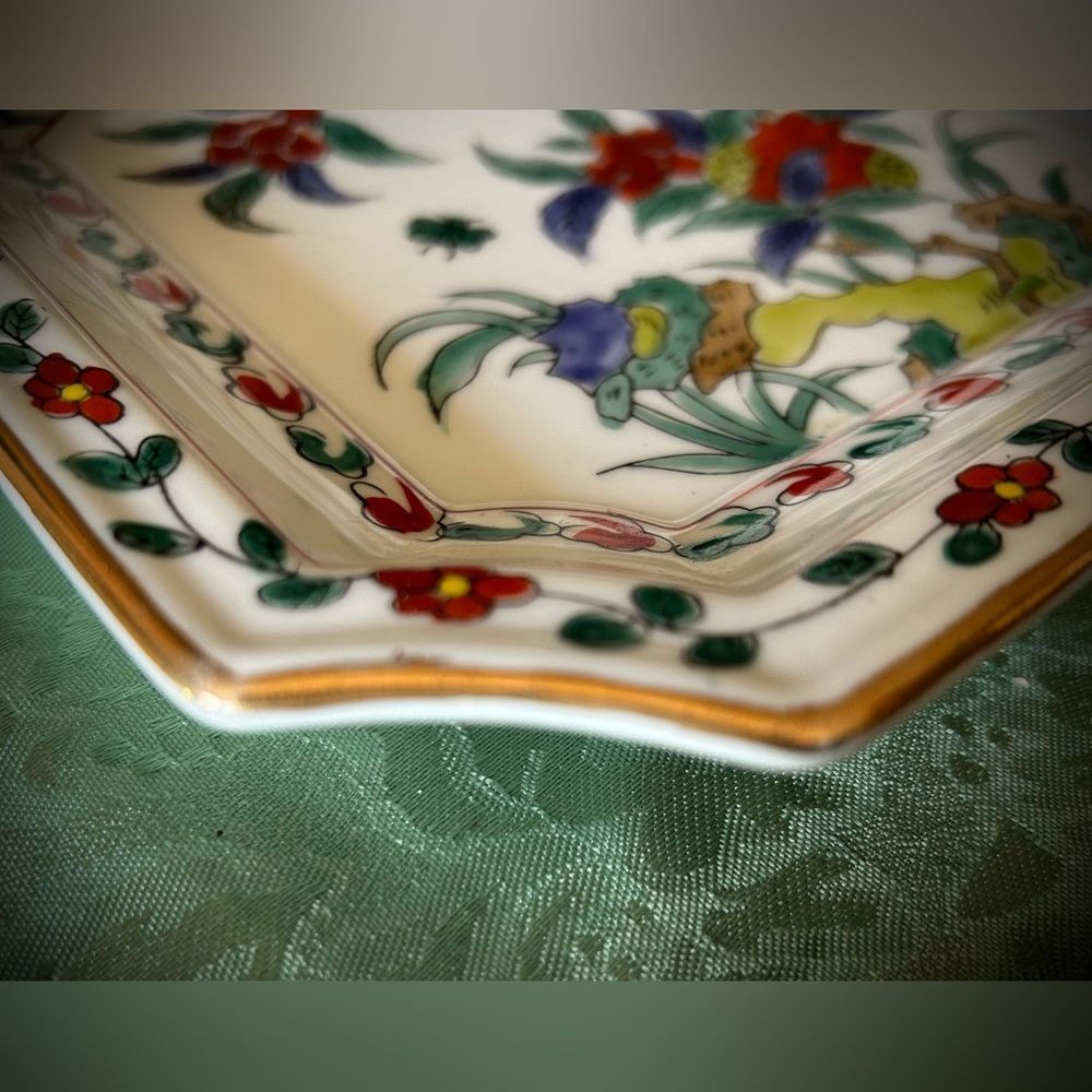 Vintage Andrea By Sadek Japanese Porcelain Square trinket 7938 Excellent cond. - Picture 6 of 9